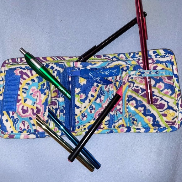 Vera Bradley Velcro Wallet Blue green purple - Picture 2 of 3